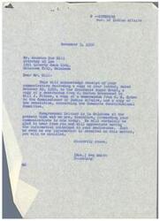 ["The document includes a series of letters between Mr. Houston Bus Hill, Congressman Page Belcher, and Assistant Secretary of the Department of the Interior, Roger Ernst, regarding the proposed constitution for the Comanche Tribe. The documents discuss the outcome of the election held on November 29, 1958, concerns about the interpretation of the proposed constitution, and efforts to inform and involve the Comanche Tribe in the decision-making process. Congressman Belcher forwards Mr. Hill's concerns to the Bureau of Indian Affairs and seeks further information on the matter."]