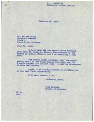 ["Mr. Walter Colby, a Hereford breeder in Ponca City, Oklahoma, has been dealing with water pollution issues on his land within the Osage Reservation. He reached out to Hon. Page Belcher, a Member of Congress, for assistance. The Bureau of Indian Affairs has been involved in addressing the situation and has provided reports and updates on the actions taken. Mr. Colby has also invited Mr. Belcher to visit his ranch to see the situation firsthand. The Bureau is working with the Osage Agency to address the pollution issue and provide support to Mr. Colby."]