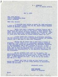 ["The Bureau of Indian Affairs responded to a letter from Mrs. Lois Malcom regarding the St. Labre Indian Mission School in Montana. They provided information on the programs and assistance provided to the Northern Cheyenne Reservation, including education, health care, vocational training, and job opportunities. Despite these efforts, poverty remains due to economic underdevelopment on the reservation. Congressman Page Belcher also expressed his views on government spending and tax revision, and offered to assist Mrs. Malcom with any other concerns."]