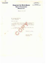 ["Congressman Lyle H. Boren secured funding for a project to rebuild a county garage in Paden, Oklahoma, with a federal allocation of $3,787. A letter was sent to Quinton Griffith informing him of this development."]