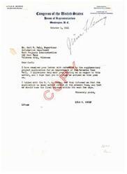 ["Lyle H. Boren, a member of the Congress of the United States, received a letter regarding the supplementary project application for improving the Weleetka Town Hall. He contacted the W. P. A. and was informed that the application is under review and progressing smoothly. Boren will keep the recipient advised on the final outcome. The project application covers the completion of work that was delayed due to adverse weather and increased material prices, with additional funds requested from the Federal government and the city council agreeing to provide additional funds."]