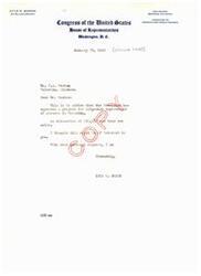 ["The document is a letter from Lyle H. Boren to E.A. Gaston informing him that a project for city-wide improvement of streets in Weleetka has been approved by the President, with an allocation of $20,918 set aside. Another letter from Frank A. March to Lyle H. Boren provides details about the Work Projects Administration projects in the 4th Congressional District of Oklahoma, which are eligible for operation at the discretion of the State Work Projects Administrator. It also includes information about specific projects in Muskogee and Weleetka."]