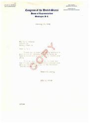 ["Congressman Lyle H. Boren received a letter from the postmaster of Boley, Oklahoma, thanking him for securing federal funds for street improvement projects in the town. The postmaster also mentioned that the WPA had approved an athletic stadium project, which was now awaiting the President's signature. Boren expressed his appreciation for the postmaster's support and assured him that the projects would be completed as requested."]