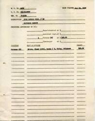["This document is a record of personnel authorized for Rusk School District #18 in Okfuskee County, starting from May 15, 1938. The authorized personnel include a Superintendent, Assistant Superintendent, Foreman, and Timekeeper. One Foreman named Elmer Brown is listed with a salary of $100.00."]