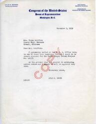 ["Lyle H. Boren contacted Mrs. Viola Griffith regarding the approval of the Bells Chapel School Project. He visited the W.R.A. office to inquire about the project and expects it to be approved soon."]
