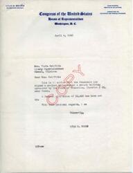 ["The document from Lyle H. Boren informs Mrs. Viola Griffith that a school building project near Paden, Oklahoma has been approved by the President and allocated $5,563 in federal funding."]