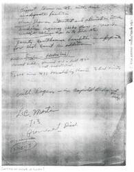 ["The document discusses the inadequate facilities in the biggest town in the US, with Elmer Thomas showing interest in city development. There is a need for a place for Indian agency records, and the current building is unsafe and not substantial. There have been donations and chances for federal projects since 1933, including involvement from Will Rogers. There are also mentions of licensing and division numbers on the outside of a folder."]