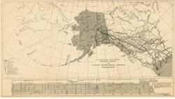 ["This map, titled Maps: Proposed Routes for Alaskan International Highway, is a black and white depiction from the Alaskan International Highway Commission. Dimensions: 21 x 12."]