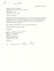 ["The writer expresses gratitude to Mr. Franklin for taking the time to meet with him and discusses the enclosed application for reference. The writer hopes for a mutually beneficial outcome and expresses kindness and best wishes."]