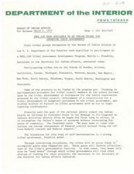 ["The Department of the Interior's Bureau of Indian Affairs has made $881,160 available to 60 Indian tribes in various states for improving their governments. The Tribal Government Development Program will fund projects such as training tribal council members, developing ordinances and constitutions, and improving budgetary processes. The goal is to strengthen tribal governments and promote self-determination among Indian tribes. Tribes were selected based on need, economic level, and number of enrolled members. The funds will be used to accomplish goals set by the tribes themselves and may also serve as seed money for additional funding sources."]