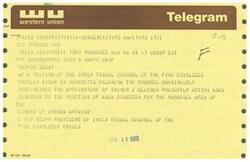 ["The Inter Tribal Counsel of the Five Civilized Tribes recommended the appointment of Thomas J Ellison as Area Director for the Muskogee area of the Bureau of Indian Affairs. This recommendation was made unanimously at a meeting in Henryetta, Oklahoma. The President of the Inter Tribal Counsel, B Bob Stopp, made the announcement on April 19, 1973."]