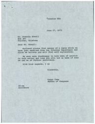 ["Mr. Francis Drexil, a member of the Osage Tribal Council, wrote a letter to Honorable Marvin Franklin, Assistant to the Secretary for Indian Affairs, expressing support for Mr. T. J. Ellison to be appointed as the Area Director of the Muskogee Area office of the Bureau of Indian Affairs. The Osage Tribal Council believes that Mr. Ellison, who is familiar with tribal operations in eastern Oklahoma, is the best candidate for the position. The document was forwarded by Congressman Happy Camp to Mr. Franklin, who acknowledged the support of the Osage Tribal Council and stated that Mr. Ellison would be considered for the position."]