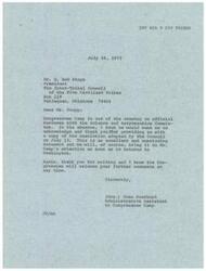 ["The Inter-Tribal Council of the Five Civilized Tribes sent a resolution to Congressman Camp regarding the realignment of the Bureau of Indian Affairs and expressed concerns about delays in delivering services to Indian people. They urged for the proposed realignment to proceed without interference and for the Subcommittee to refrain from involvement in the process. They also called for the President to instruct his staff to assist but not hinder the restructuring of the BIA."]