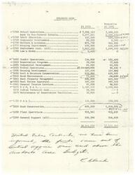 ["The document outlines the budget allocations for various programs in the Anadarko Area for FY 1973 and FY 1974. The budget includes funds for school operations, adult education, community development, welfare and guidance, housing improvement, employment assistance, law and order, credit operations, reservation programs, industrial development, tribal operations, housing development, soil and moisture conservation, road maintenance, real property management, real estate appraisal, trustee services, maintenance of reservation facilities, Indian technical assistance, maintenance and improvement, road construction, plant operations, and general support. It also mentions United Tribes Contracts and additional funds coming from the Central office."]