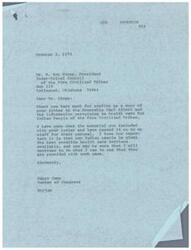 ["The document is from the Inter-Tribal Council of the Five Civilized Tribes to Congressman Happy Camp regarding the need for better healthcare services for Indian people in Oklahoma. The Council has provided information and funding estimates to Congressman Camp in the hopes of securing improved healthcare for the Oklahoma Indian population."]