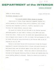 ["The Bureau of Indian Affairs has awarded the Peoria Indian Tribe of Oklahoma $2.7 million in Indian Claims Commission judgments for land ceded in Indiana in the 1800s. The funds have been on deposit since 1971 and will be distributed to eligible individuals through the Treasury Department's regional disbursing office in Denver. Checks will be mailed directly to recipients, with shares for minors being held in trust."]