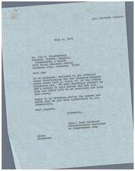 ["The document is informing Mr. Jap W. Blankenship about the official grant notification for the Cheyenne-Arapaho grant under the Indian Education Act. The grant amount is $100,000 and is for a proposal to combat the high drop-out rates in a seven-county area in Oklahoma. The document expresses appreciation for Congressman Camp's assistance and interest in Tribal programs."]