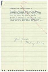 ["The BIA is in the process of allocating $12,300 to the Concho School, with the money expected to be received in about a month. However, there does not appear to be additional educational funds available for the school for Fiscal 1973."]