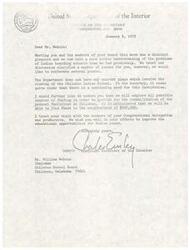 ["The Deputy Assistant Secretary of the Interior reassures Mr. Wakole that there are no plans to close the Chilocco Indian School and that funding will be explored for the rehabilitation of the facilities. They hope that Mr. Wakole's visit with the Congressional delegation was productive in improving educational opportunities for Indian youth."]