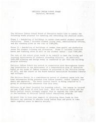 ["The Chilocco Indian School Board of Education is requesting funds for updating and rebuilding their physical plant. They plan to remodel buildings to create student-centered facilities and productive areas for student training and recreation. They have collaborated with Westinghouse Learning Corporation to develop a plan based on student needs. The school is located on 5,000 acres of farm land and plans to upgrade the farm as part of their educational program. They are seeking support to continue educating young Indian students."]
