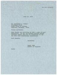 ["The document is a series of letters and resolutions regarding the Chilocco Indian School in Oklahoma. The Osage Tribal Council has endorsed a remodeling program for the school and requested funding for its operation and maintenance. Members of Congress, including Happy Camp, have expressed support for the school and requested funding in the Interior Department Appropriation bill for Fiscal 1974. The documents emphasize the importance of the school in providing education and vocational training for Indian youth."]