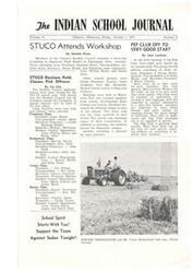 ["The Indian School Journal Volume 71 reported on various school activities at Chilocco Indian School. The Student Council attended a workshop at Sequoyah High School, the Pep Club had a successful start with 48 members, and STUCO elections were held. The Chilocco Indians football team lost to the Sequoyah Indians, the Aggie students went on a field trip to the State Fair, the Choir elected officers, and the Band and Drill Team attended the State Fair. The Type Tusslers Club organized and elected officers."]