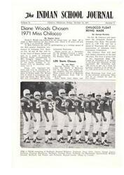 ["Diane Woods has been chosen as Miss Chilocco and will represent the school at the Arkalalah Parade in Arkansas City. The Chilocco float will showcase Indian education over the past 100 years. The football team lost to Shidler 52-0, and the Indian Dramatics Club held a meeting to elect officers. Religious Emphasis Week was held at Chilocco, and the OIO club planned a trip to Oklahoma City for a district youth conference."]