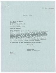 ["The Chilocco School Board, along with Congressman Happy Camp, are advocating for $600,000 in the Fiscal 1973 budget for the Bureau of Indian Affairs for construction design for Chilocco School. They highlight the urgent need for new facilities due to the deteriorating state of the current buildings and emphasize the importance of educational renewal at the school. The Chilocco School Board has passed a resolution requesting the additional appropriation to address these issues."]