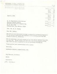 ["Bowman-Nicek & Associates, Inc., a firm of architects, engineers, and planners located in Oklahoma City, Oklahoma, is interested in being considered for a project involving the renovation and expansion of a boarding high school in Chilocco, Oklahoma. They have enclosed a resume of their firm and updated forms for consideration. The firm has expertise in various states and has completed similar projects in the past."]