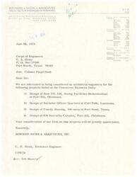 ["Bowman-Nicek & Associates is an architectural firm based in Oklahoma City. The firm is interested in being considered for various projects listed in the Commerce Business Daily, including the design of dining facilities, officer quarters, family housing, and barracks complexes at different military bases. They have architects and engineers with licenses in multiple states and are qualified to work on a range of projects. The firm is actively seeking opportunities to provide their services for various government projects."]