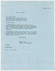["Happy Camp received a letter from Colonel Russell A. Glenn of the Corps of Engineers regarding the selection of an architect engineer for improvements at Fort Leonard Wood, Missouri. The document states that Bowman-Nicek & Associates, Inc. has been considered for projects in the past and will continue to be considered for future projects, but geographical location is a factor in the selection process. Happy Camp enjoyed a visit to El Reno and expresses interest in the contents of the letter."]
