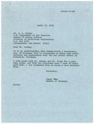 ["The document  is a series of letters and announcements regarding architectural and engineering work for the Indian school at Riverside, Oklahoma. The first letter is a recommendation from a member of Congress for Bowman-Nicek & Associates, Inc. The second letter is from the firm expressing interest in the project. The rest of The document contains announcements and requests for proposals related to various architectural and engineering projects."]