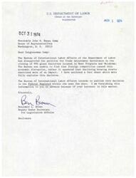["The Department of Labor has disapproved the petition for Trade Adjustment Assistance for the closing of PPG glass factories in West Virginia and Oklahoma. The Bureau of International Labor Affairs found that declining housing starts, increased competition from float glass, and declining imports were the major factors causing economic disruption, not foreign competition. The decision will be published in the Federal Register soon."]