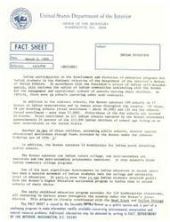 ["The Department of the Interior's Bureau of Indian Affairs aims to involve Indian communities in the development and management of education programs for Indian students. The Bureau operates schools on reservations and in remote areas, as well as provides special educational assistance to Indian children attending public schools. There has been an increase in Indian students attending college and university, and efforts are being made to address educational challenges such as high drop-out rates and language barriers. The Bureau also supports early childhood education, adult literacy training, and cultural programs to help students appreciate their heritage."]