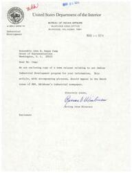["The document  is a news release from the Bureau of Indian Affairs regarding their Indian Industrial Development program in Eastern Oklahoma. The program has been successful in creating job opportunities for Indians, with over 1,000 Indian workers employed in various industries. The program has also seen the establishment of new enterprises and an increase in Indian-owned and operated businesses. The document  highlights the success stories of various Indian-owned businesses and the positive impact of the program on the Indian community in the region. The Bureau's efforts are part of a statewide initiative to attract industry to the area."]