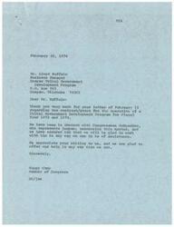 ["The Quapaw Tribal Government Development Program has been awarded a contract/grant for fiscal years 1973 and 1974. They have made significant progress in achieving their goals, including securing funding for an Industrial Park that will create jobs and benefit the community. They are requesting an exception to the funding guidelines to allow for a contract renewal to continue their important work. Congressman Camp has assured them of his assistance in this matter."]
