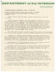 ["The document  discusses the historic strides taken in Federal Indian policy in the last five years, including increased funding for education, training, and self-determination. The focus is on returning land taken from Native American tribes, restoring trust status, achieving Alaska native claims settlement, and increasing Indian involvement in decision-making and budget planning. The Administration has proposed several bills to further enhance the economic capabilities of Native Americans, including measures for financing, self-determination, and education. Progress has been slow, but there is hope for positive change in the future."]