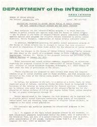 ["The Bureau of Indian Affairs is proposing new regulations to ensure that Indian students in public schools receive the intended benefits from the Johnson-O'Malley program. The proposed changes include giving more authority to parent committees, ensuring funds are spent on education for Indian students, and requiring contracts to be in place for eligible public school districts. Interested parties can submit comments on the proposed changes within 30 days. The goal is to tailor programs to the needs of Indian students and prevent discrimination."]