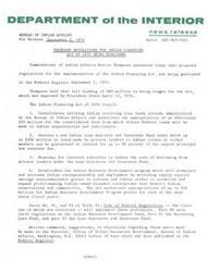 ["The Department of the Interior's Bureau of Indian Affairs is seeking full funding of $80 million for the Indian Financing Act of 1974, which consolidates existing Indian revolving loan funds and creates a new Indian Loan Guaranty and Insurance Fund. The Act also establishes the Indian Business Development program to provide equity capital through nonreimbursable grants to Indian-owned economic enterprises. Proposed regulations for the Act are being published, and comments can be submitted within 30 days. Loans will only be made when there is a reasonable chance of payment, and grants will only be given if they contribute to the economy of a reservation."]