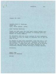 ["Captain Fred M. Nussbaum expresses his interest in working with the Bureau of Indian Affairs at an administrative level, citing his experience and qualifications. He also seeks the help of Congressman Happy Camp in addressing the issue of his GS rating level in order to be considered for administrative positions. Nussbaum highlights his dedication to helping the American Indian community and requests support in his application for positions within the Bureau. Congressman Happy Camp acknowledges Nussbaum's interest and commitment and assures him of consideration for future employment opportunities."]