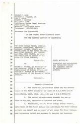 ["This text is a legal complaint filed by the Pit River Indian Tribe against government officials regarding the designation of beneficiaries for the XL Ranch Indian Reservation in California. The plaintiffs are seeking injunctive relief and mandamus to ensure compliance with the Fifth Amendment and federal law in the decision-making process. The complaint outlines the history of the XL Ranch, the involvement of the Bureau of Indian Affairs, and the traditional significance of the land to the Pit River Indians."]