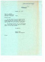 ["The document is a series of letters and news articles regarding the Sac and Fox Tribal Business Committee's trip to Washington, D.C. They received compliments for their participation and presentations, and thanked Congressman Happy Camp for his hospitality. The committee also discussed tribal issues and future plans. Additionally, there is a mention of a new livestock market opening in Holdenville, Oklahoma."]