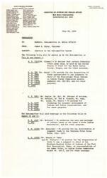 ["The document is a memorandum from James A. Haley, Chairman of the Subcommittee on Indian Affairs, informing members of the addition of several bills to the Subcommittee agenda for mark-up and hearings. These bills focus on issues related to federally owned lands for Indian tribes, financing economic development for Indians and Indian organizations, authorizing the sale and exchange of certain lands on Indian reservations, and providing for the distribution of judgment funds to various tribes."]