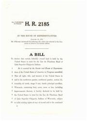 ["The bill H.R. 2185, introduced by Mr. O'KONSKI in January 1971, declares that certain federally owned land in Wisconsin is held in trust for the Lac du Flambeau Band of Lake Superior Chippewa Indians. The bill grants the Band ownership of the land, subject to existing rights-of-way and the continued use of a fire observation tower by the State of Wisconsin for fire protection purposes. The Indian Claims Commission is directed to determine how the value of the land conveyed by the bill should be set off against any claims against the United States."]