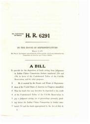 ["H.R. 6291, introduced in the House of Representatives in 1971, aims to distribute funds from Indian Claims Commission dockets 178 and 179 to the Confederated Tribes of the Colville Reservation. The bill authorizes a per capita distribution of the funds, with provisions to protect the interests of minors and incompetents. The Department recommends two amendments to the bill, including distributing $950 per capita initially and setting aside a balance for future distribution."]
