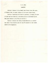 ["H.R. 9702 is a bill introduced in the House of Representatives to declare that certain public lands are held in trust by the United States for the Summit Lake Paiute Tribe. The bill donates 600 acres of Federal land to the Tribe, subject to an access right-of-way, and authorizes the Tribe to purchase an additional 40 acres of land owned by a non-Indian. The Indian Claims Commission is directed to consider the value of the donated land for set-off purposes in any claims award."]