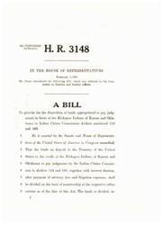 ["This bill introduced by Mr. Steed in the House of Representatives aims to provide for the disposition of funds appropriated to pay judgments in favor of the Kickapoo Indians of Kansas and Oklahoma in Indian Claims Commission dockets numbered 316 and 193. The funds will be divided based on the membership of the respective tribes as of the date of the Act, after payment of attorney fees and litigation expenses."]