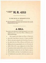 ["This bill, introduced in the House of Representatives in 1971, aims to provide for the distribution of funds appropriated to pay judgments in favor of the Iowa Tribes of Oklahoma and Kansas and Nebraska. The bill outlines how the funds will be divided between the tribes, how they can be invested or spent, and specifies that per capita payments will only be made to eligible tribal members and will not be subject to Federal or State income tax. The bill also includes provisions for managing funds for minors or individuals under a legal disability, and authorizes the Secretary of the Interior to establish rules and regulations to implement the bill."]