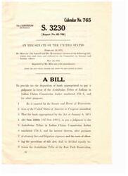 ["The document is a bill introduced in the Senate to provide for the disposition of funds appropriated to pay a judgment in favor of the Assiniboine Tribes of Indians. The funds are to be divided between the Assiniboine Tribe of the Fort Peck Reservation and the Assiniboine Tribe of the Fort Belknap Reservation, and used for purposes authorized by the respective Assiniboine treaty committees. The bill also outlines the eligibility criteria for enrollment and distribution of funds to members of the tribes, as well as tax exemptions and regulations for the distribution process."]