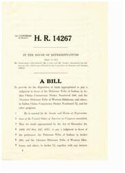["This bill, introduced in the House of Representatives in 1972, aims to provide for the distribution of funds appropriated to pay a judgment in favor of the Delaware Tribe of Indians and the Absentee Delaware Tribe of Western Oklahoma. It outlines the requirements for enrollment, the process for filing applications, and the apportionment of funds to the two tribes. The bill also specifies how the funds should be distributed and used, including the establishment of trusts for minors or individuals under legal disability."]